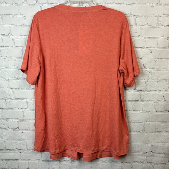 BloomChic Orange Heather Cross Neck Short Sleeve Top Size Large - Picture 6 of 6